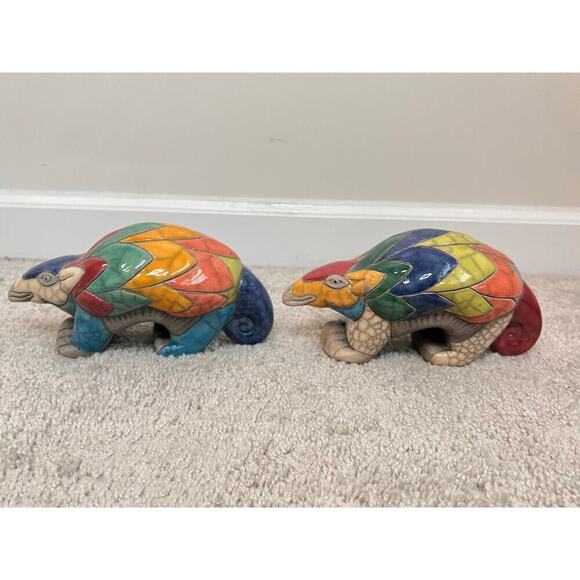 Raku Pottery Set of Amarillos Handmade in South Africa Figurine - Picture 6 of 9